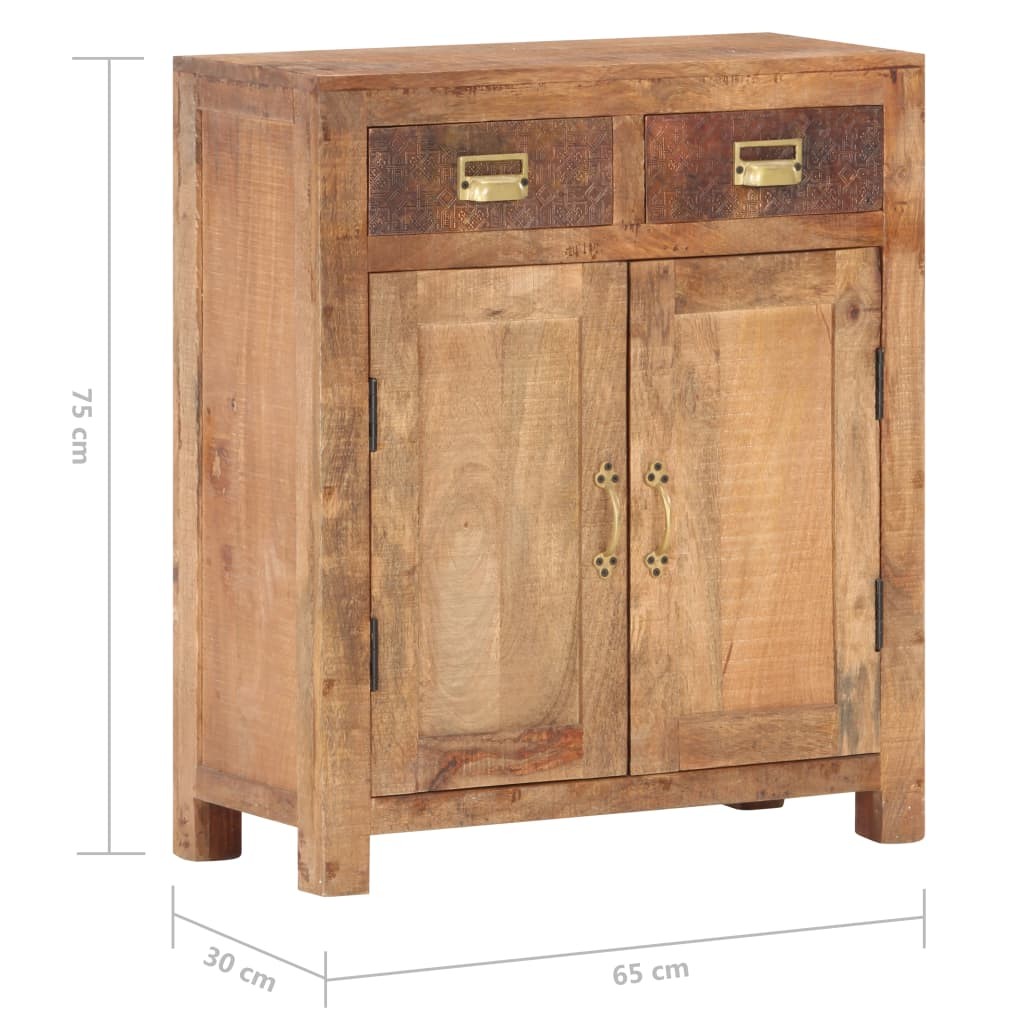 Sideboard 65x30x75 cm Solid Rough Mango Wood